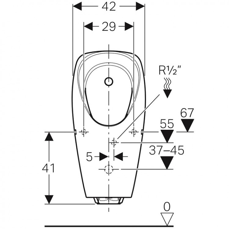 Pisuārs ar integrētu sensora bloku Geberit Tamina 3V, 116.143.00