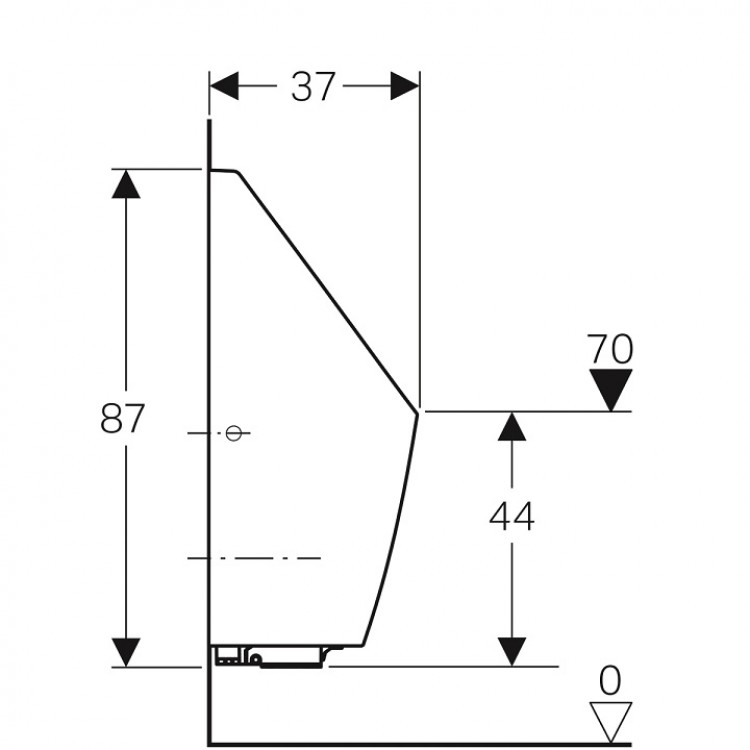 Pisuārs ar integrētu sensora bloku Geberit Tamina 3V, 116.143.00