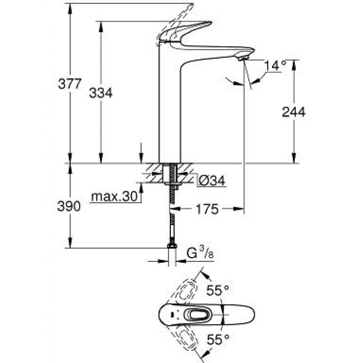 Izlietnes maisītājs Grohe Eurostyle New XL, 23570 LS3