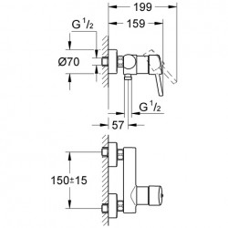 Dušas maisītājs Grohe CONCETTO, 32210 001