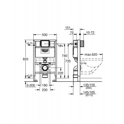 Iebūvējamais rāmis tualetes podam Grohe Rapid SL, 38526000