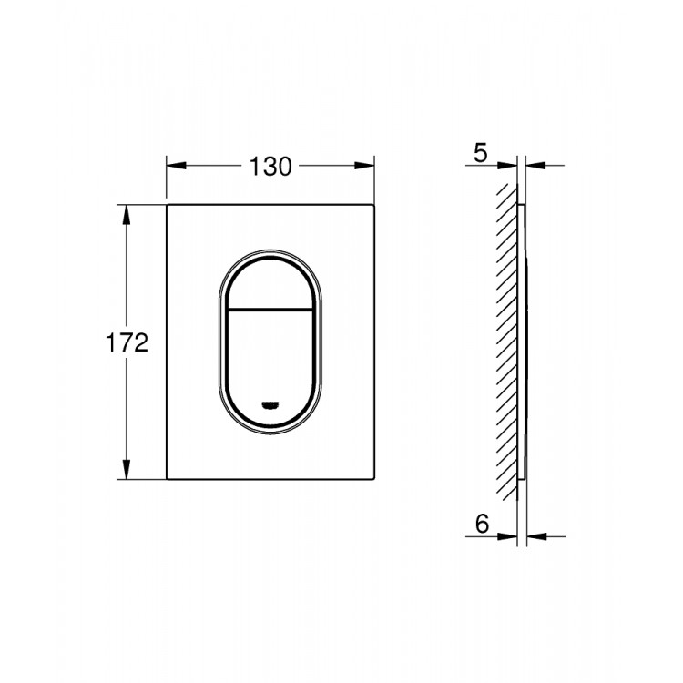 Noskalošanas taustiņš Grohe Arena Cosmo S, 37624DC0