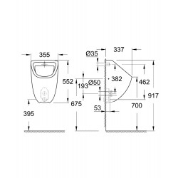 Pisuārs Grohe Bau Ceramic, 39438000