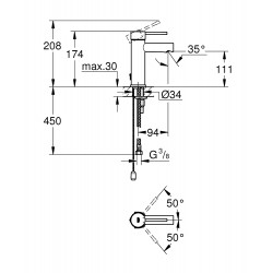 Izlietnes maisītājs Grohe Essence S, 32899001