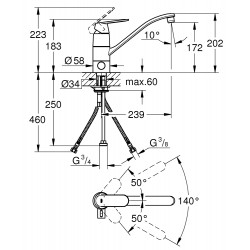 Virtuves izlietnes maisītājs GROHE Eurosmart Cosmo 31161000