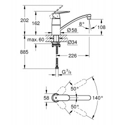 Virtuves izlietnes maisītājs GROHE Eurosmart Cosmo 31170000