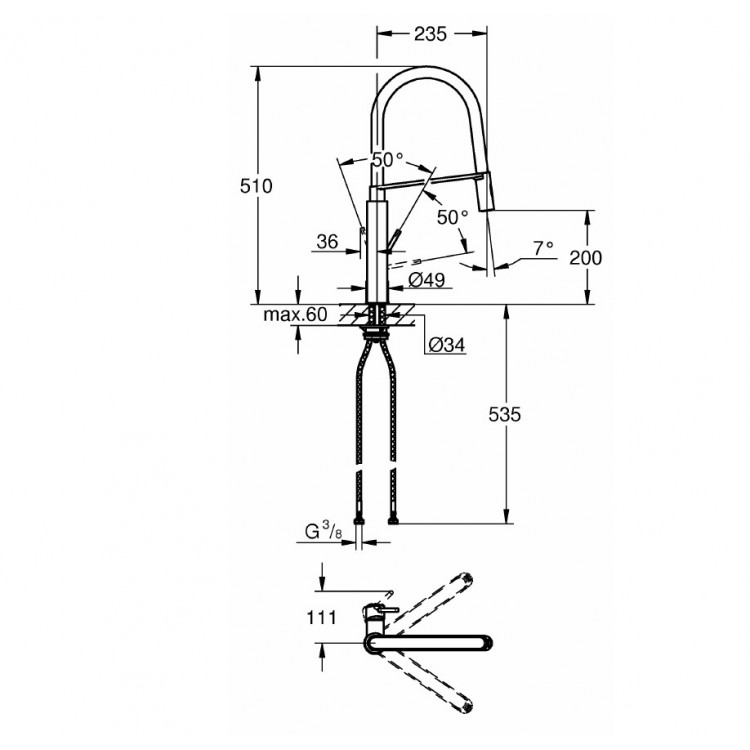 Virtuves izlietnes maisītājs GROHE CONCETTO 31491000 (C)