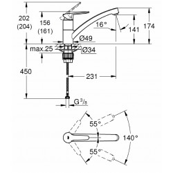 Virtuves izlietnes maisītājs GROHE BauEco 31680000