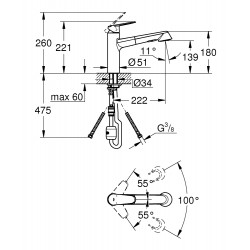 Virtuves izlietnes maisītājs GROHE Eurodisc Cosmo 32257002