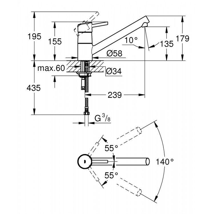 Virtuves izlietnes maisītājs GROHE CONCETTO 32659001