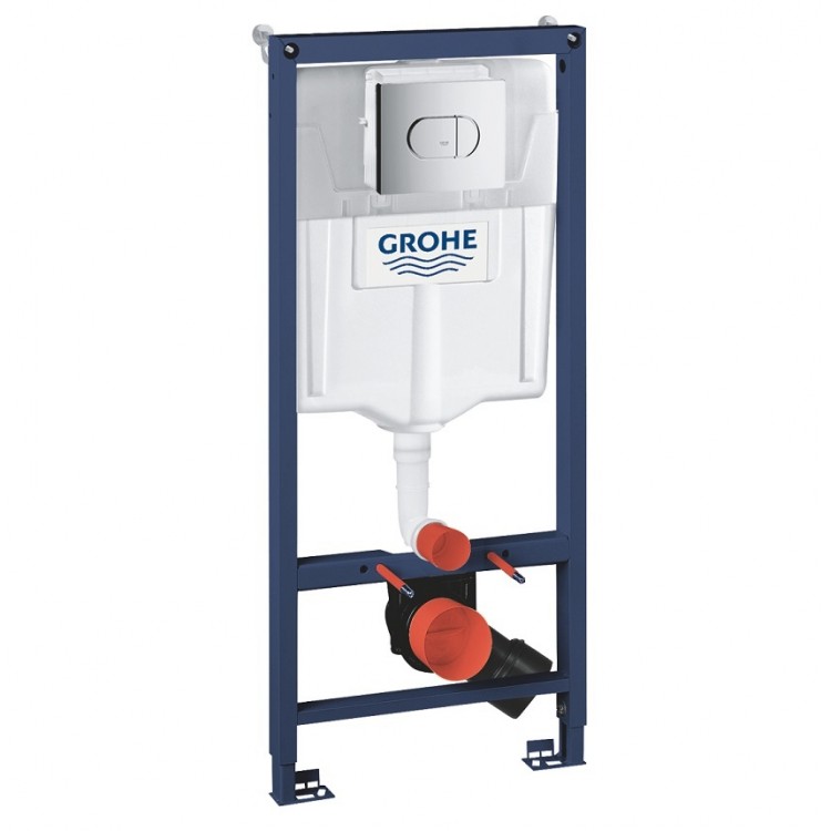 Iebūvējamais rāmis tualetes podam Grohe Rapid SL ar Arena Cosmo pogu, 38981000