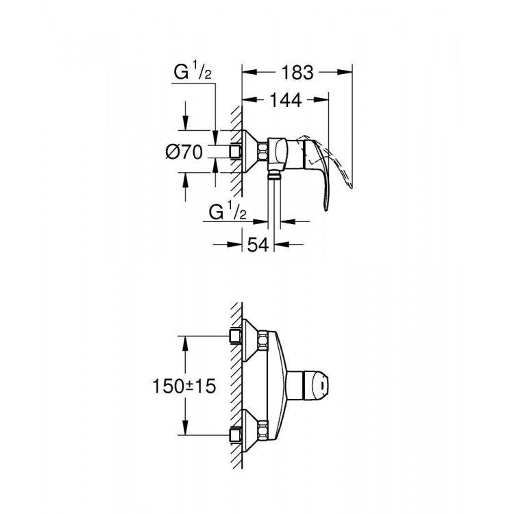 Dušas maisītājs Grohe Eurosmart New, 33555002