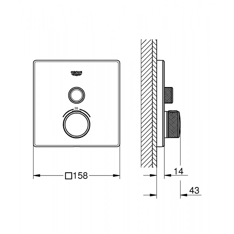 Grohe Grohtherm Dušas jaucējkrāna dekoratīvā daĮa, 29153LSO