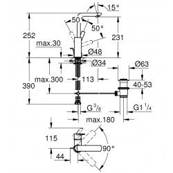 Izlietnes maisītājs Grohe LINEARE, 23296001