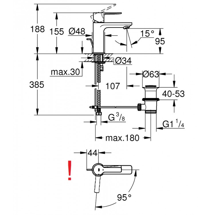 Izlietnes maisītājs Grohe LINEARE, 23790001