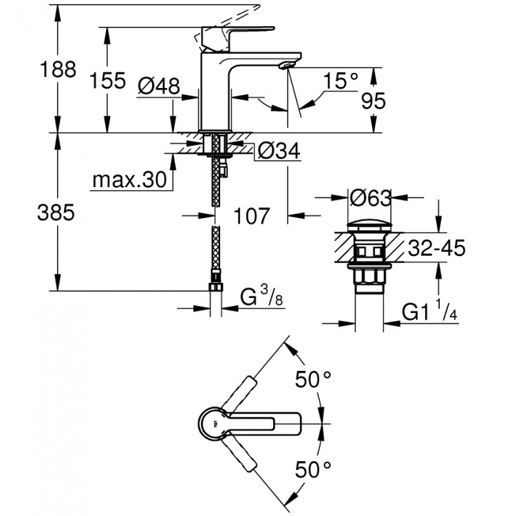 Izlietnes maisītājs Grohe LINEARE, 23791DC1