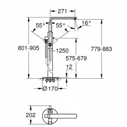 Vannas maisītājs brīvi stāvošs Grohe LINEARE, 23792001