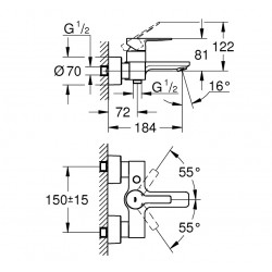 Vannas un dušas maisītājs Grohe LINEARE, 33849DC1