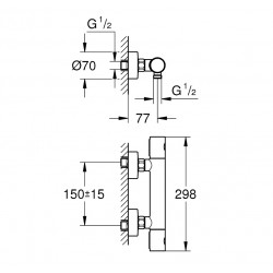 Termostata dušas maisītājs Grohe GROHTHERM 1000 M Cosmopolitan M, 34065A02
