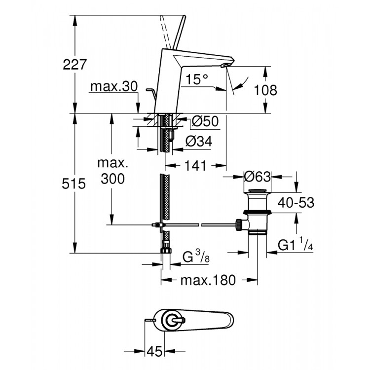Izlietnes maisītājs Grohe Eurodisc Joy, 23427000