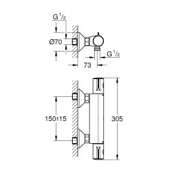 Termostata dušas maisītājs Grohe GROHTHERM 800, 34558000