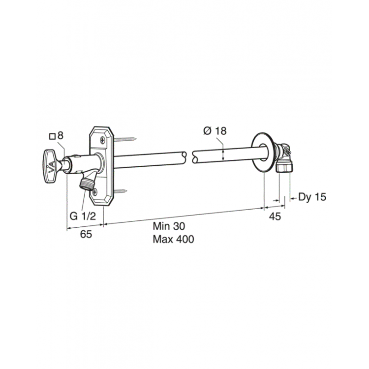 Dārza krāns neaizsalstošs Gustavsberg ar slēdzeni 30-40cm, FG0105062