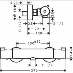 Termostata dušas maisītājs Hansgrohe Ecostat 1001 CL, hroms 13211000