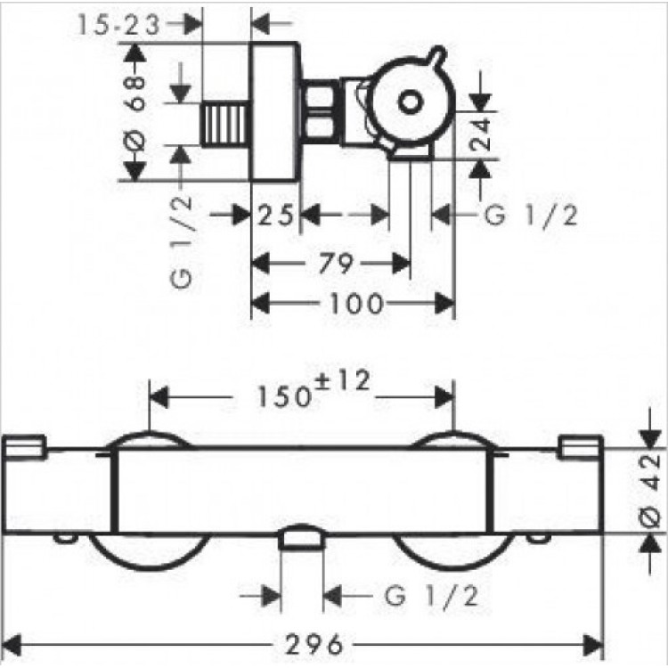 Termostata dušas maisītājs Hansgrohe Ecostat 1001 CL, hroms 13211000