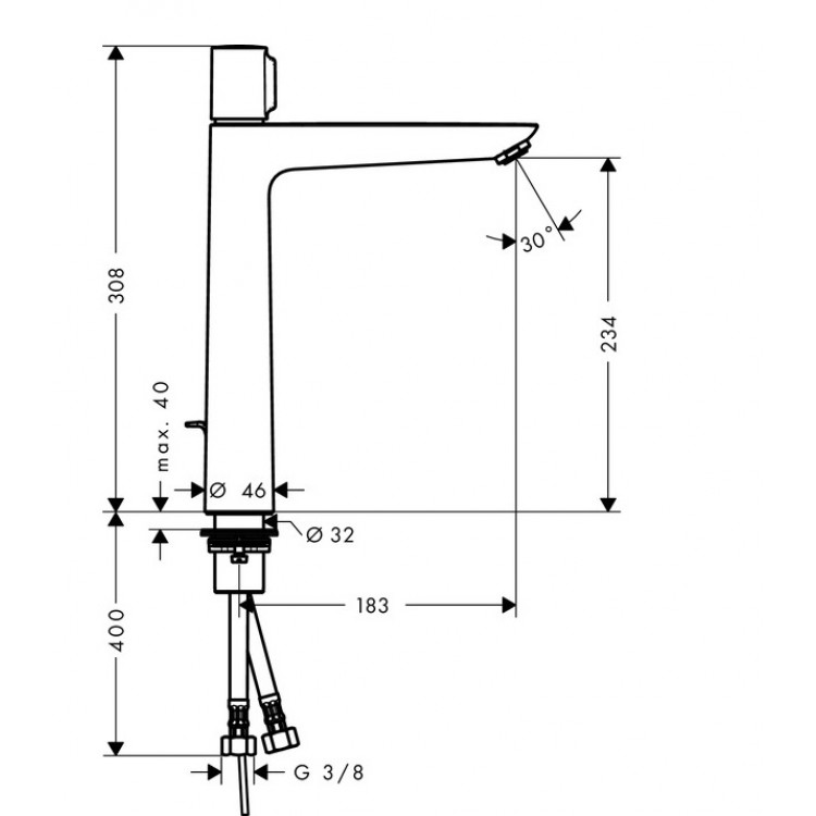 Izlietnes maisītājs Hansgrohe Talis Select E 240, 71752000