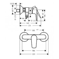 Dušas maisītājs Hansgrohe Talis E, 71760000