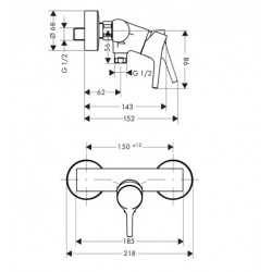 Dušas maisītājs Hansgrohe Talis S, 72600000