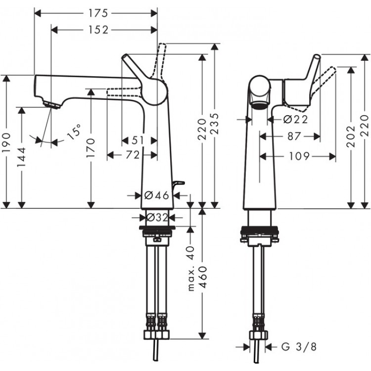 Izlietnes maisītājs Hansgrohe Talis S 140, 72113000