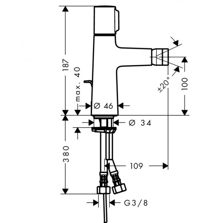 Bidē maisītājs Hansgrohe Talis Select S, 72202000