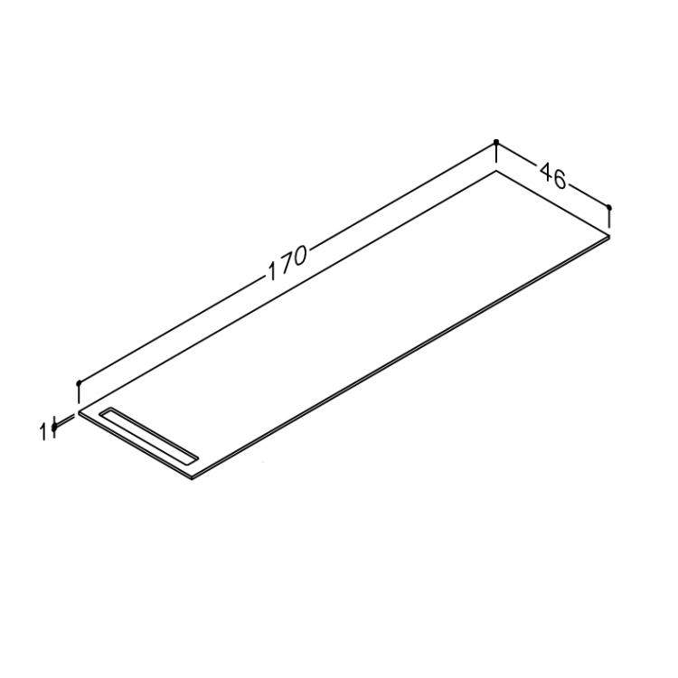 Darba virsma no augstspiediena lamināta Kame 170cm, WP-1/16-3/H15