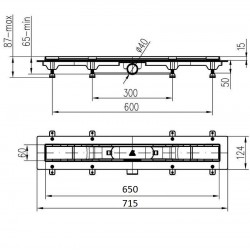 Dušas kanāls HACO PLZ 650 MM 650mm