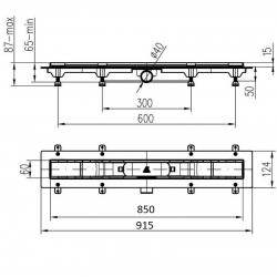 Dušas kanāls HACO PLZ 850 MM 850mm