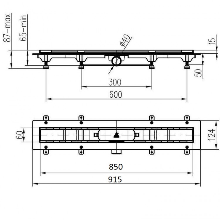 Dušas kanāls HACO PLZ 850 MM 850mm