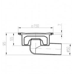 Traps HACO Neptun DN50/55 N  Neizžūstošais, horizontāls