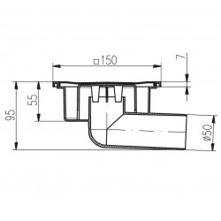 Traps HACO PVB DN50 N, horizontāls