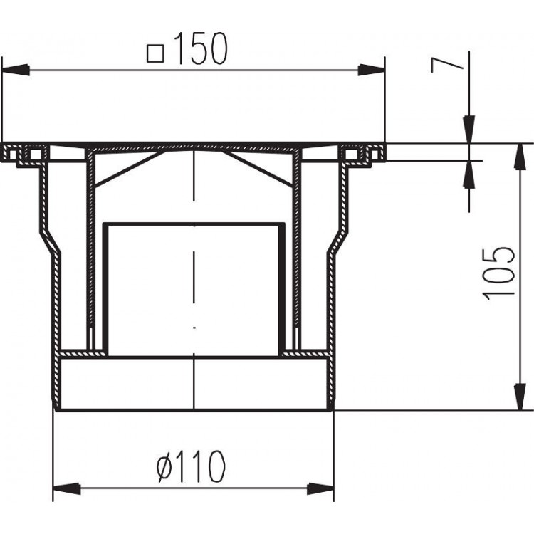 Traps HACO PVS DN110 C, vertikāls