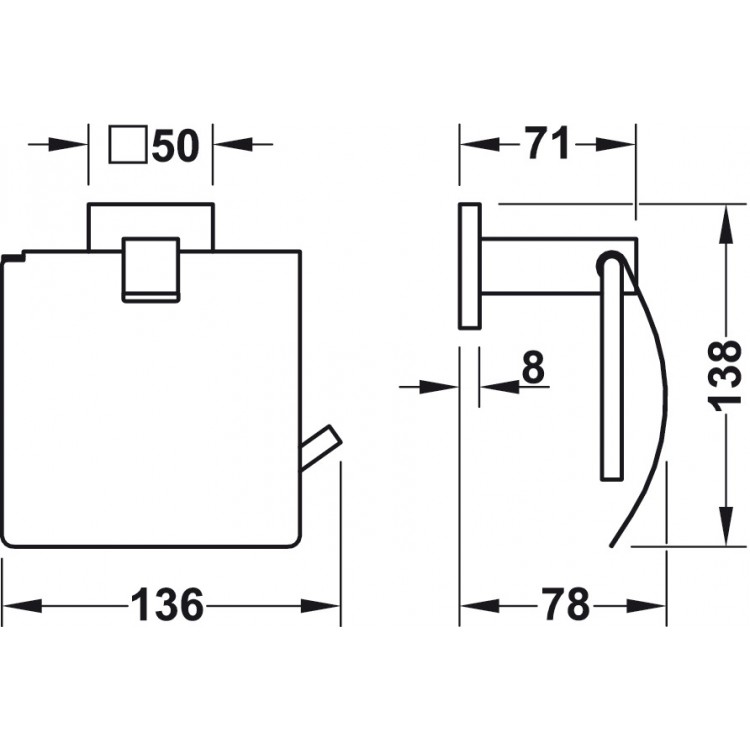 Tualetes papīra turētājs HAFELE, melns 980.60.703