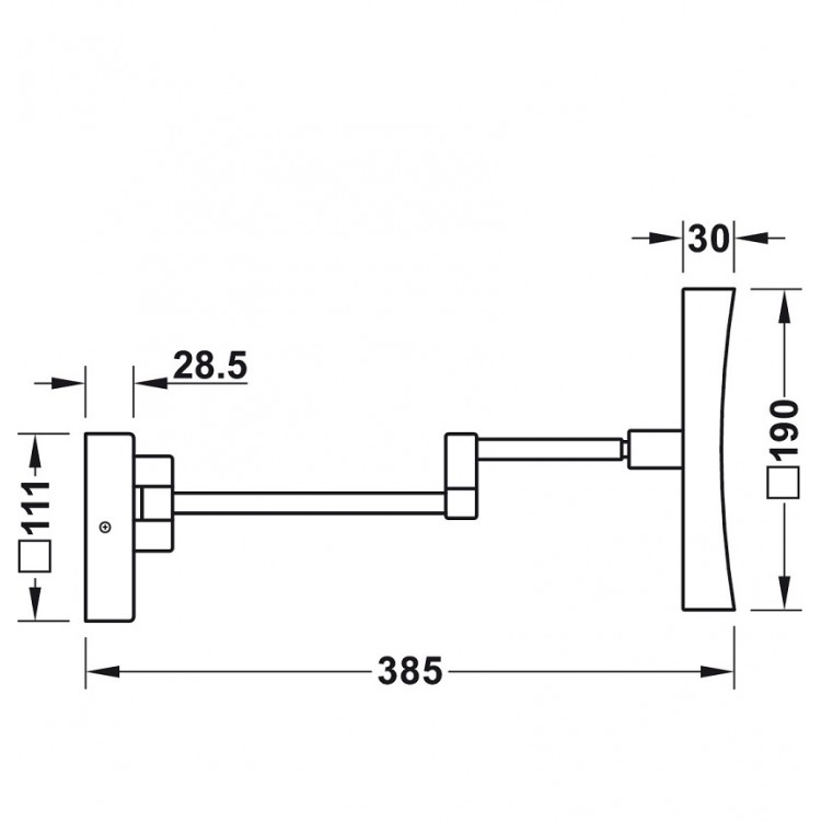 Spogulis ar apgaismojumu Hafele Kantains 5W, melns 983.27.003