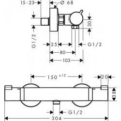 Termostata dušas maisītājs Hansgrohe Ecostat Comfort, hroms 13116000