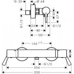 Termostata dušas maisītājs Hansgrohe Ecostat Comfort Care, hroms 13117000