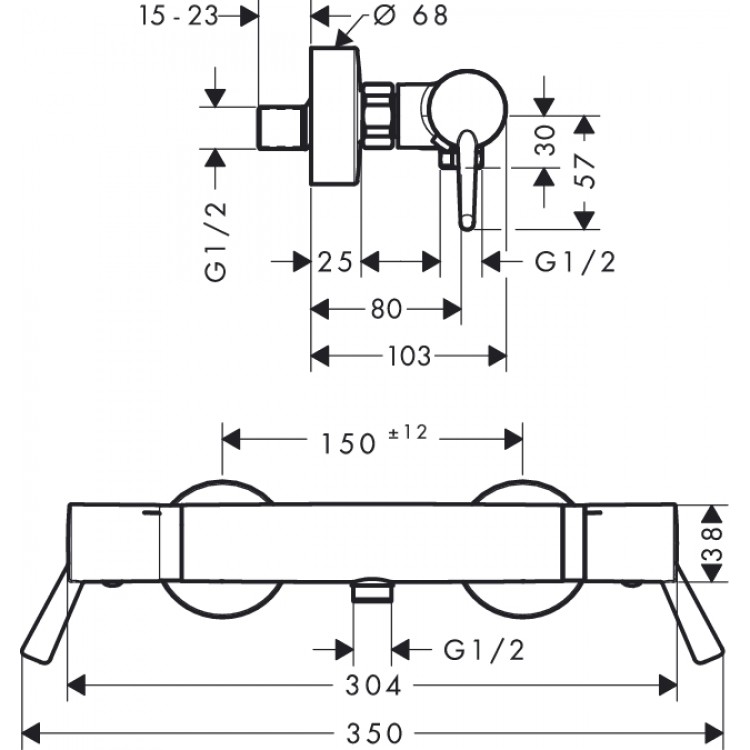 Termostata dušas maisītājs Hansgrohe Ecostat Comfort Care, hroms 13117000