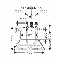 Vannas maisītāja iebūvējamā daļa Hansgrohe 3-daļīgs 13437180