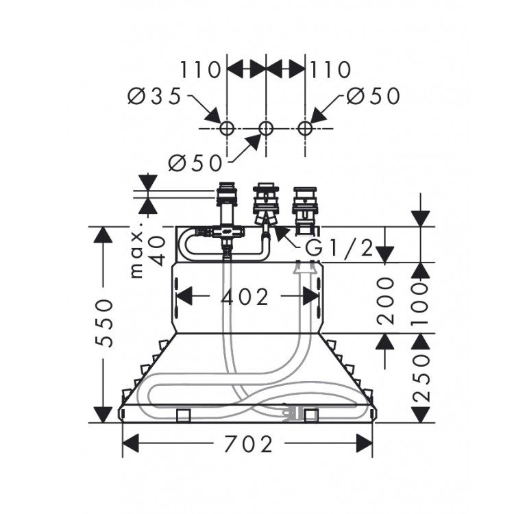 Vannas maisītāja iebūvējamā daļa Hansgrohe 3-daļīgs 13437180