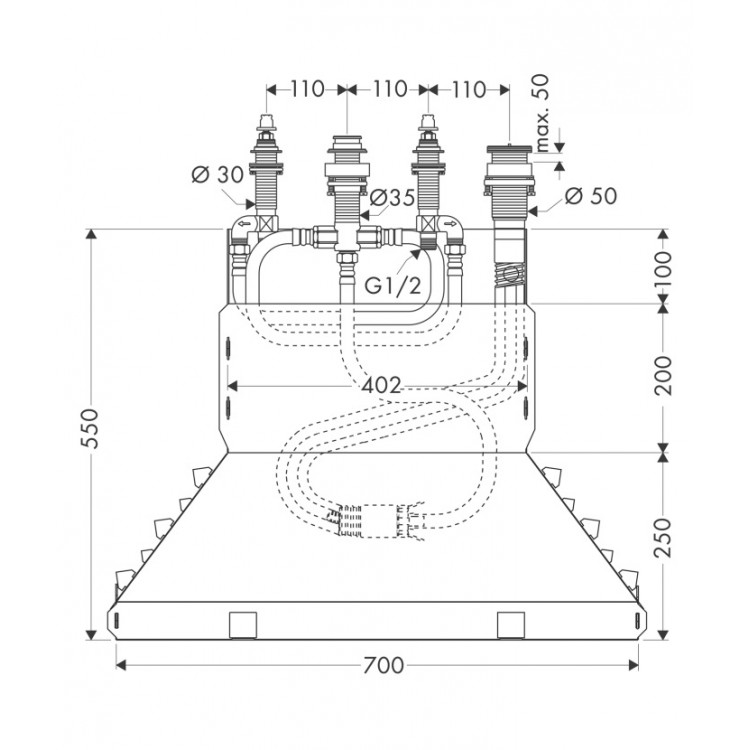 Vannas maisītāja iebūvējamā daļa Hansgrohe 4-daļīgs 13444180