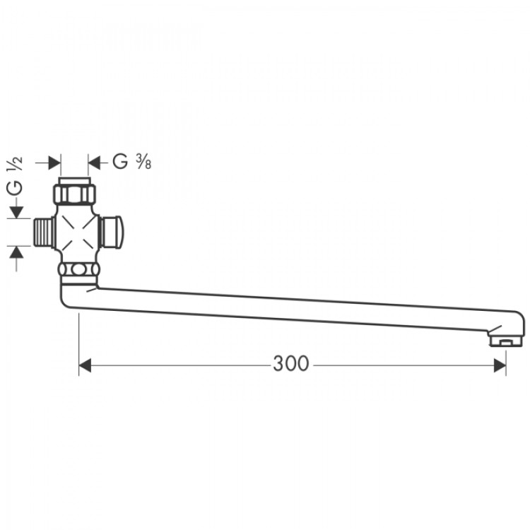 Hansgrohe Jaucējkrāna izteka ar trīseju vārstu, 14495000