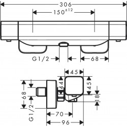 Termostata dušas maisītājs Hansgrohe Ecostat E, hroms 15773000